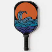 Lebhafte Meereswellen & Sonnenuntergang auf Pickle Pickleball Schläger (Vorderseite)
