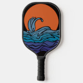 Lebhafte Meereswellen & Sonnenuntergang auf Pickle Pickleball Schläger (Rückseite)