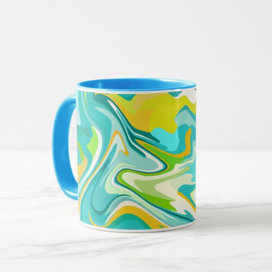 Lebhafte Meereswellen Tasse (Vorderseite Links)