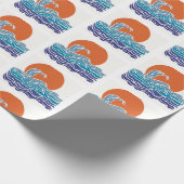 Lebhafte Meereswellen und Sonnenuntergang Geschenkpapier (Ecke)