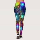 Lebhafte, mehrfarbige Abstrakte Spiralkunst Leggings (Rückseite)