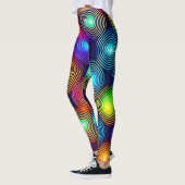 Lebhafte, mehrfarbige Abstrakte Spiralkunst Leggings (Links)