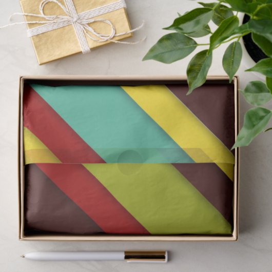 Lebhafte mehrfarbige Diagonalstreifen hell Seidenpapier (Geschenk)