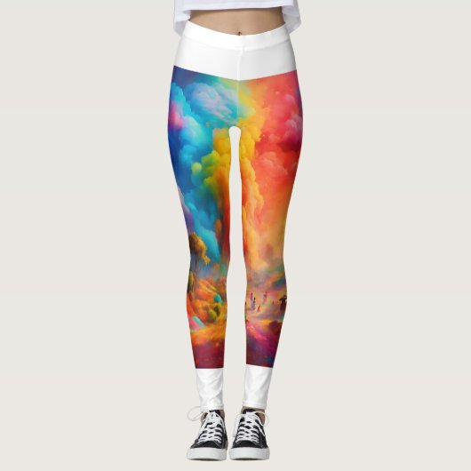 Lebhafte mehrfarbige Leggings (Vorderseite)