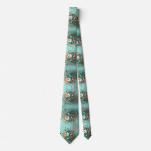 Lebhafte Metallische Aquamarine Goldbronze-AI-Male Krawatte