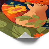 Lebhafte mexikanisch-amerikanische Frau feiert Sun Poster (Ecke)