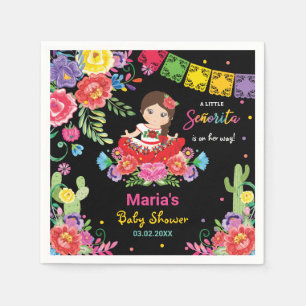 Lebhafte mexikanische Blume Señorita Girl Babydusc Serviette