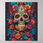 Lebhafte mexikanische Feier: Sugar Skull Art Poster (Vorne)