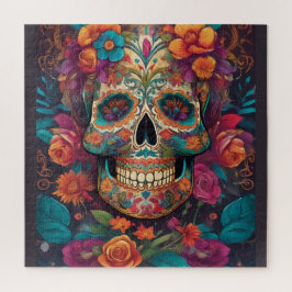Lebhafte mexikanische Feier: Sugar Skull Art Puzzle