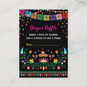 Lebhafte mexikanische Fiesta Diaper Raffle Baby Du Begleitkarte