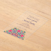 Lebhafte mexikanische Fiesta Style Rainbow Wedding Acryleinladungen (Ablage )