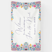 Lebhafte mexikanische Fiesta Style Rainbow Wedding Banner (Vertikal)