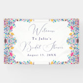Lebhafte mexikanische Fiesta Style Rainbow Wedding Banner (Horizontal)