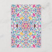 Lebhafte mexikanische Fiesta Style Rainbow Wedding Begleitkarte (Rückseite)