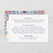 Lebhafte mexikanische Fiesta Style Rainbow Wedding Begleitkarte (Vorne/Hinten)