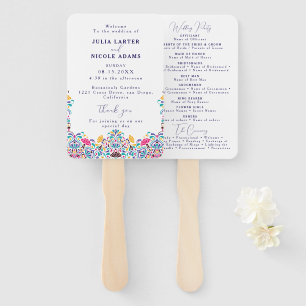 Lebhafte mexikanische Fiesta Style Rainbow Wedding Fächer