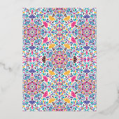 Lebhafte mexikanische Fiesta Style Rainbow Wedding Folieneinladung (Rückseite)