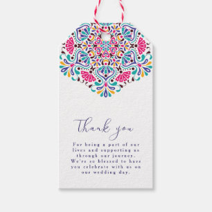 Lebhafte mexikanische Fiesta Style Rainbow Wedding Geschenkanhänger