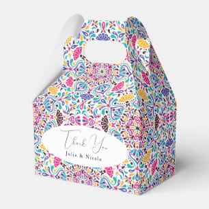 Lebhafte mexikanische Fiesta Style Rainbow Wedding Geschenkschachtel