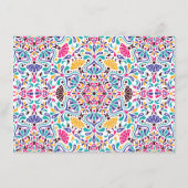 Lebhafte mexikanische Fiesta Style Rainbow Wedding Menükarte (Rückseite)