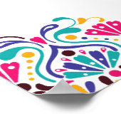 Lebhafte mexikanische Fiesta Style Rainbow Wedding Poster (Ecke)