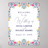 Lebhafte mexikanische Fiesta Style Rainbow Wedding Poster (Vorne)