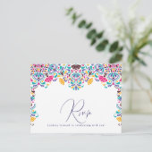 Lebhafte mexikanische Fiesta Style Rainbow Wedding Postkarte (Stehend Vorderseite)