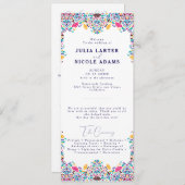 Lebhafte mexikanische Fiesta Style Rainbow Wedding Programm (Vorne/Hinten)