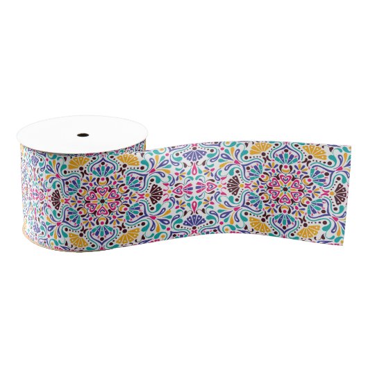Lebhafte mexikanische Fiesta Style Rainbow Wedding Ripsband (Spule)