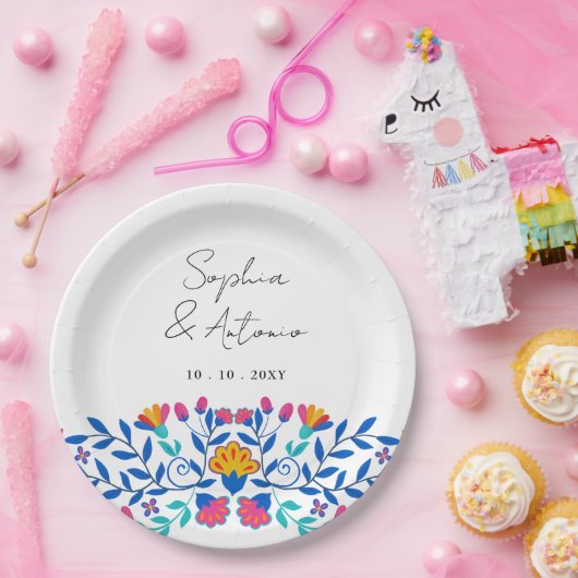 Lebhafte mexikanische Fiesta Wedding Pappteller (Party)