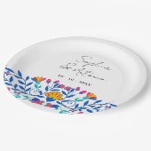 Lebhafte mexikanische Fiesta Wedding Pappteller (Schrägansicht)