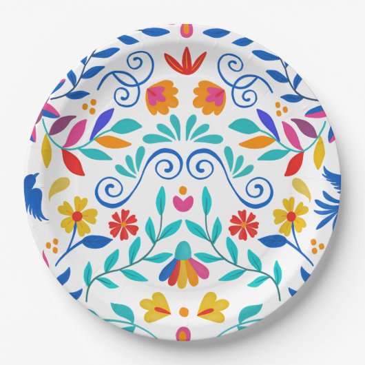 Lebhafte mexikanische Fiesta Wedding Pappteller (Vorderseite)