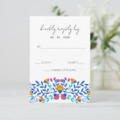 Lebhafte mexikanische Fiesta Wedding RSVP Karte (Stehend Vorderseite)