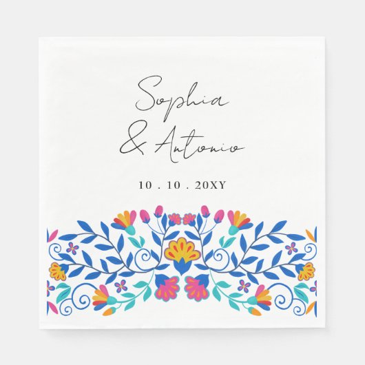 Lebhafte mexikanische Fiesta Wedding Serviette (Vorderseite)