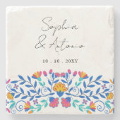 Lebhafte mexikanische Fiesta Wedding Steinuntersetzer (Vorderseite)