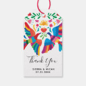 Lebhafte mexikanische Inspiriert Vögel und Blumen Geschenkanhänger (Rückseite)