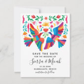 Lebhafte mexikanische Inspiriert Vögel und Blumen Save The Date (Vorderseite)