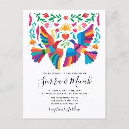 Lebhafte mexikanische Inspiriert Vögel und blutige Ankündigungspostkarte