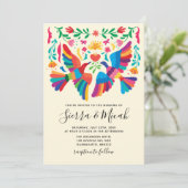 Lebhafte mexikanische Inspiriert Vögel und blutige Save The Date (Stehend Vorderseite)