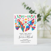 Lebhafte mexikanische Inspiriert Vögel und florale Ankündigungspostkarte (Stehend Vorderseite)