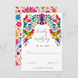 Lebhafte mexikanische Otomi Birds Floral Fiesta We RSVP Karte