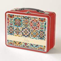 Lebhafte mexikanische Red Blue Tiles Personalisier