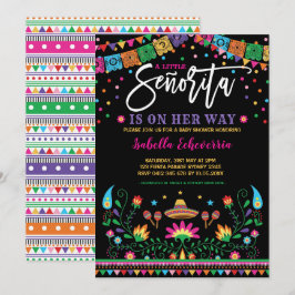 Lebhafte mexikanische Senorita Fiesta Babydusche Einladung