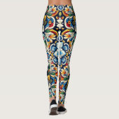 Lebhafte mexikanische Stickerei-Leggings Leggings (Rückseite)