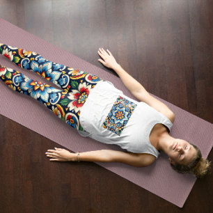 Lebhafte mexikanische Stickerei-Leggings Leggings