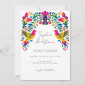 Lebhafte mexikanische Vögel Otomi Blumenfiesta Hoc Einladung (Vorderseite)
