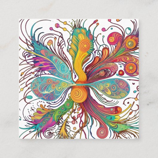 Lebhafte mikroskopische Welt Quadratische Visitenkarte (Rückseite)