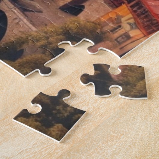 Lebhafte mittelalterliche Fantasiestadt Puzzle (Seite)