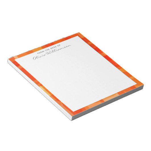 Lebhafte moderne Abstrakte Moderne Kunst Orange Notizblock (angewinkelt)