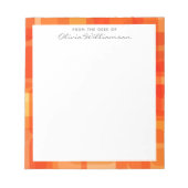 Lebhafte moderne Abstrakte Moderne Kunst Orange Notizblock (Vorderseite)